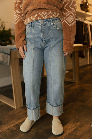 Cuffed Barrel, Med Wash - The Red Thread Boutique