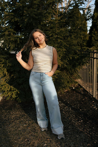 Cuffed Palazzo, Light Wash by Just Black Denim *final sale - The Red Thread Boutique