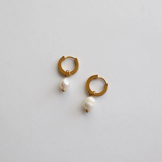 CZ Huggies with Pearl Drop - The Red Thread Boutique