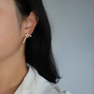 CZ Pave Knotted Earrings - The Red Thread Boutique