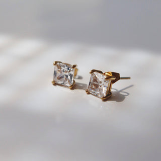 CZ Square Stud Earrings - The Red Thread Boutique