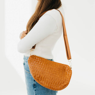 Romee Woven Saddle Bag, Brown