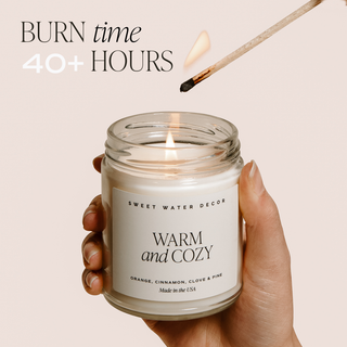 Warm and Cozy 9 oz Soy Candle (Gold Foil)