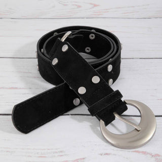 Studded Trim Vegan Leather Belt: GBK - The Red Thread Boutique