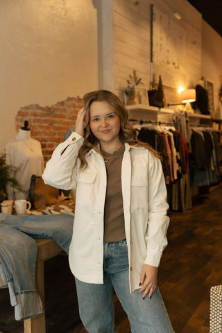 Dallas Jacket, White Swan - The Red Thread Boutique