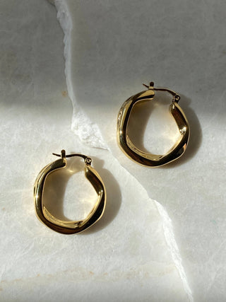 Daphne Modern Hoops: Gold - The Red Thread Boutique