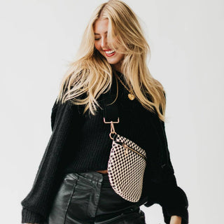 Westlyn Woven Bum Bag, Gray/Black