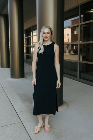 Delamer Midi Dress, Black *final sale - The Red Thread Boutique