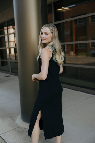 Delamer Midi Dress, Black *final sale - The Red Thread Boutique