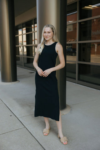 Delamer Midi Dress, Black *final sale - The Red Thread Boutique
