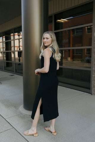 Delamer Midi Dress, Black *final sale - The Red Thread Boutique