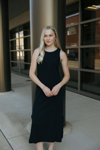 Delamer Midi Dress, Black *final sale - The Red Thread Boutique