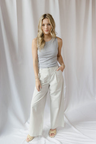 Della Padded Bra Crop Tank, Gray - The Red Thread Boutique