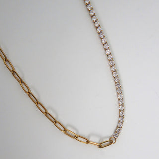 Celine Necklace | CZ Paperclip Necklace