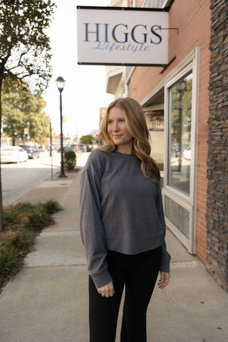 Dream Knit Jane Top, Obsidian Gray - The Red Thread Boutique