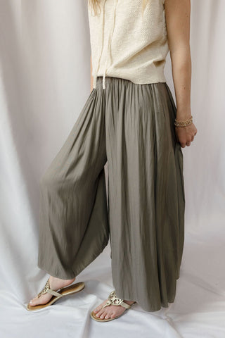 Driftwood Flowy Pants, Olive - The Red Thread Boutique
