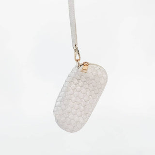 Dylan Woven Sunglass Case Wristlet: Cream - The Red Thread Boutique
