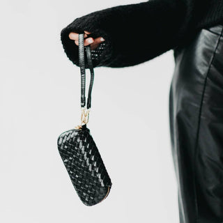 Dylan Woven Sunglass Case Wristlet: Cream - The Red Thread Boutique