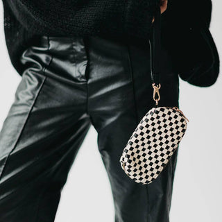 Dylan Woven Sunglass Case Wristlet: Cream - The Red Thread Boutique