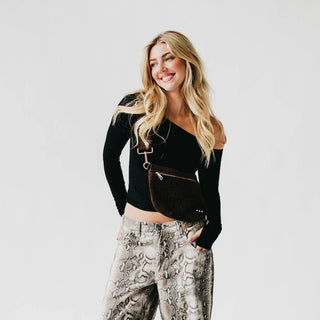 Suede Westlyn Woven Bum Bag, Suede Primrose