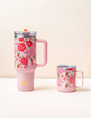 40 oz Lifestyle Flip Straw Tumbler-Rose Garden