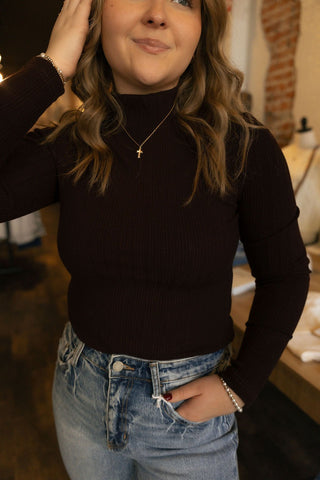 Eclipse Top, Dark Brown *final sale* - The Red Thread Boutique