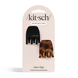 Eco - Friendly Medium Claw Clips 2pc set - Black & Tort - The Red Thread Boutique