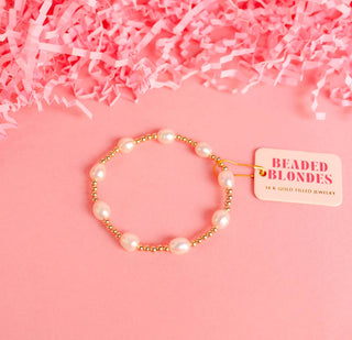 Ellie Pearl Bracelet in Gold: Standard 6.75 inch - The Red Thread Boutique