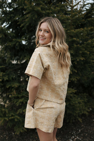 Embroidered Floral Top, Mustard - The Red Thread Boutique