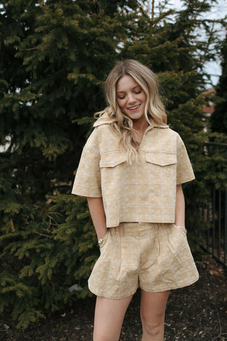 Embroidered Floral Top, Mustard - The Red Thread Boutique