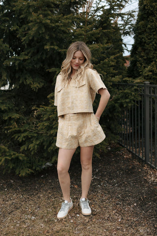 Embroidered Floral Top, Mustard - The Red Thread Boutique