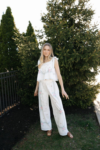 Embroidered Tank/Pants Set *final sale - The Red Thread Boutique