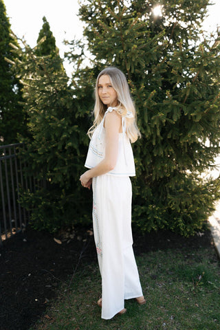Embroidered Tank/Pants Set *final sale - The Red Thread Boutique