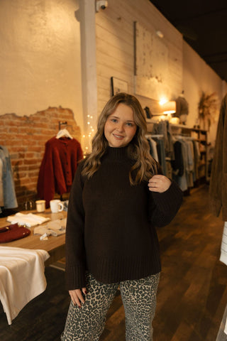 Emerge Funnel Neck Sweater Chocolate Cherry by Z Supply - The Red Thread Boutique