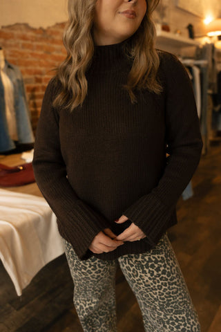 Emerge Funnel Neck Sweater Chocolate Cherry by Z Supply - The Red Thread Boutique