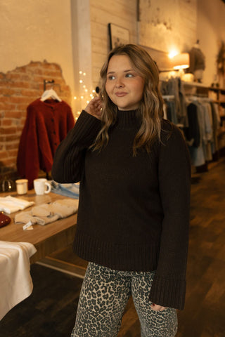 Emerge Funnel Neck Sweater Chocolate Cherry by Z Supply - The Red Thread Boutique