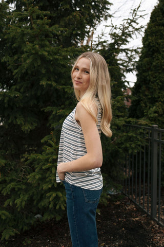 Euclid Tank, White Sky Blue *final sale - The Red Thread Boutique