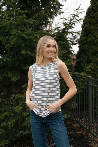 Euclid Tank, White Sky Blue *final sale - The Red Thread Boutique