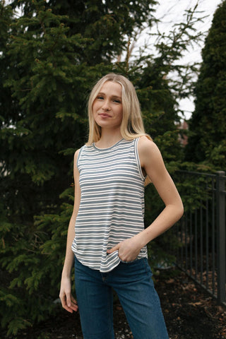 Euclid Tank, White Sky Blue *final sale - The Red Thread Boutique