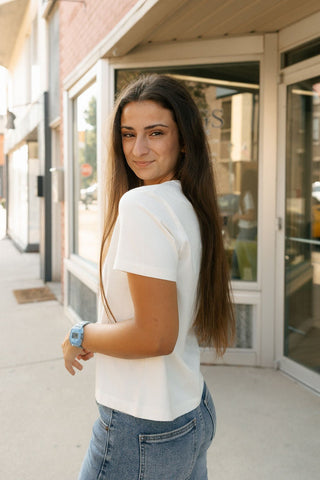 Everyday Tee, Cream - The Red Thread Boutique