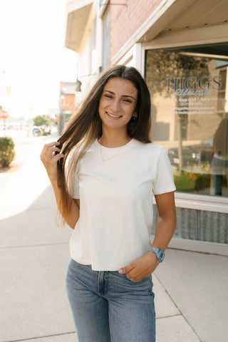 Everyday Tee, Cream - The Red Thread Boutique
