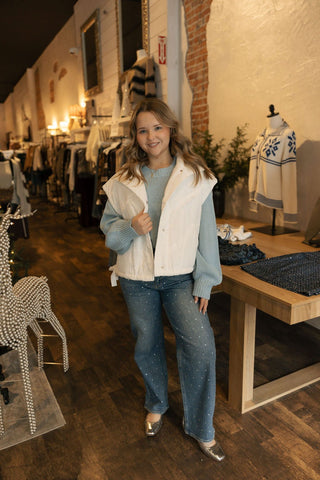 Eyelet Vest - The Red Thread Boutique