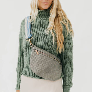 Westlyn Woven Bum Bag, Checkered Tan