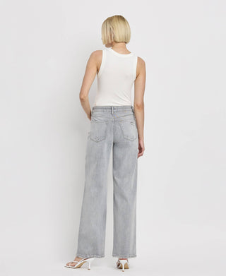 F5651 High Rise Wide Leg, Gray Jeans - The Red Thread Boutique