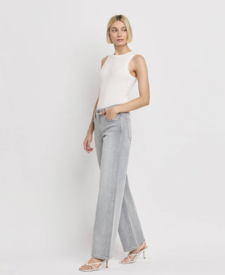 F5651 High Rise Wide Leg, Gray Jeans - The Red Thread Boutique