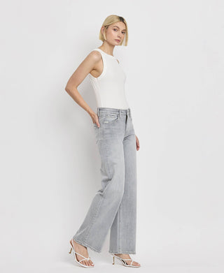 F5651 High Rise Wide Leg, Gray Jeans - The Red Thread Boutique