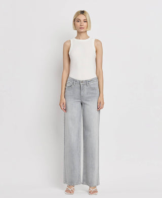 F5651 High Rise Wide Leg, Gray Jeans - The Red Thread Boutique