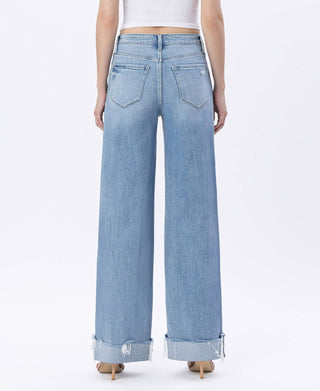 F6033 Super High Rise Cuffed Denim - The Red Thread Boutique