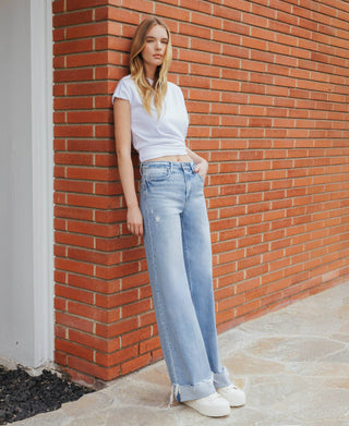 F6033 Super High Rise Cuffed Denim - The Red Thread Boutique