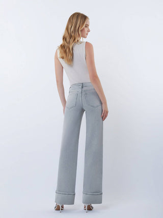 F9054GY Cuffed Gray Denim - The Red Thread Boutique
